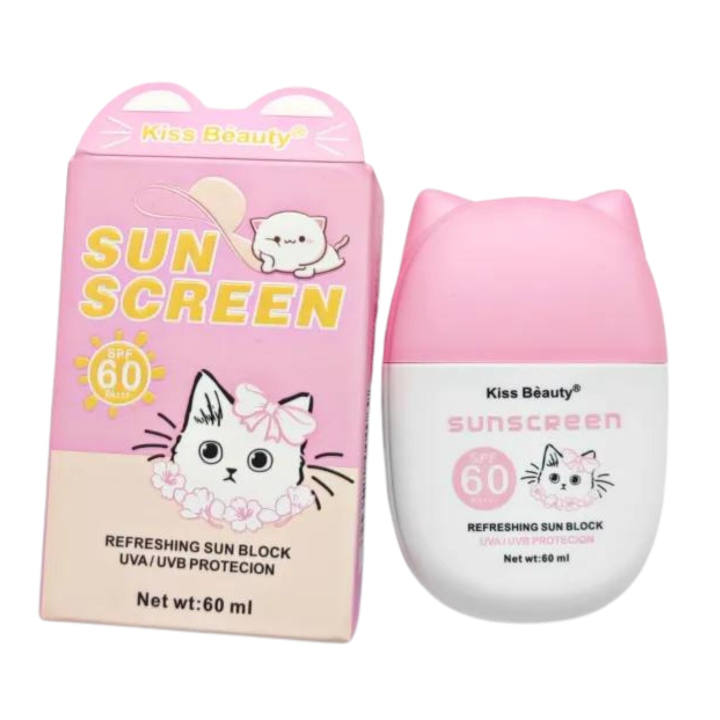 Mini Protector Solar Pink Cat 60ml KISS BEAUTY