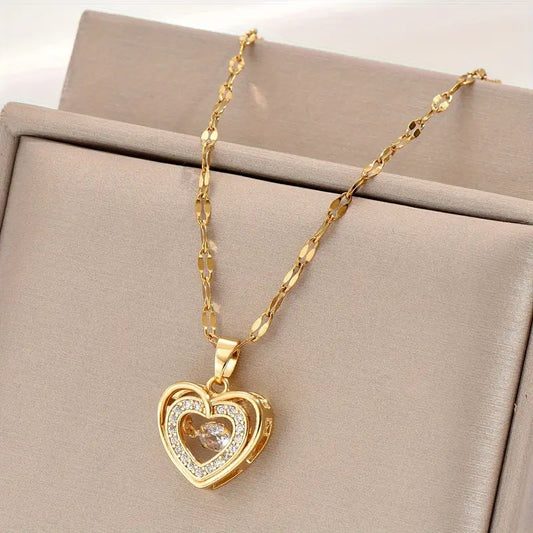 Collar con Corazón y brillitos