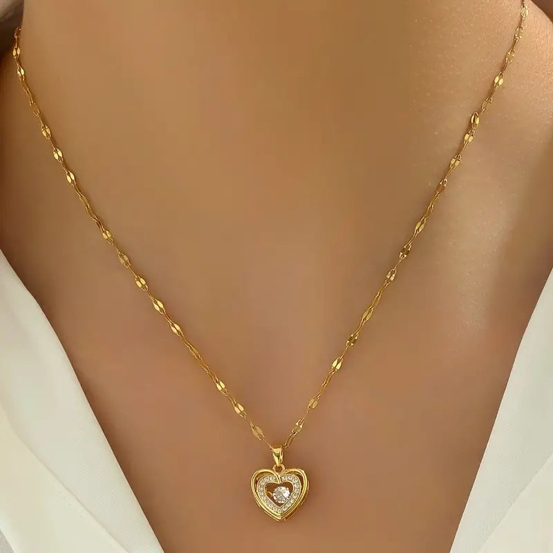 Collar con Corazón y brillitos